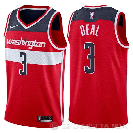 Camiseta Bradley Beal #3 Washington Wizards Icon 2017-18 Rojo - Haga un click en la imagen para cerrar